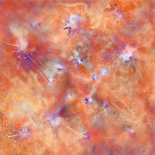 Verbindingen, abstracte kunstprint van Anneliese Melens